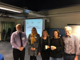 (L to R) George Ballentyne (Leicester City Council), Sarah Carter (Leicestershire County Council), Donna Rist (Leicestershire County Council), Deana Wildgoose (THINKFC CIC) & Ian Wilson (CASE)