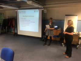 Sarah Carter and Donna Rist (Communities Business Partners, Leicestershire County Council) delivering a workshop on Asset Based Social Action.