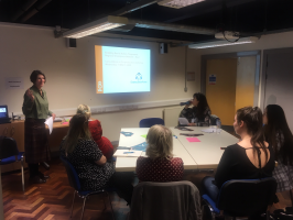 Helen Oparinde from Voluntary Action Leicestershire facilitating a workshop around the key differences between consultation and co-production.